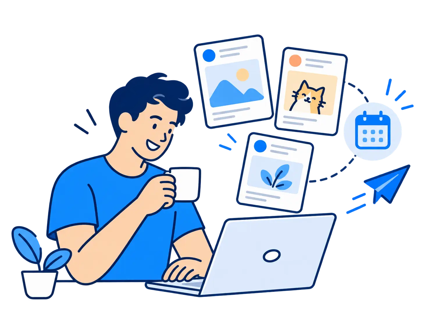 Publish one post to multiple social accounts